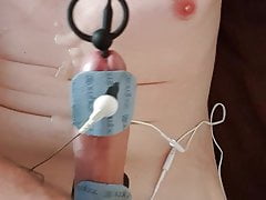 young gay double sounding and multiple estim electro cumshot