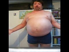 Horrifying obese man shows off his fat