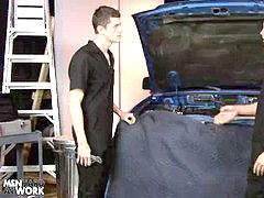 homosexual mechanics poking in the garage