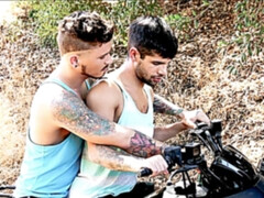 Ty Mitchell and Seth Knight riding and fucking outdoors