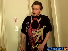 Straight thug Billy cums after stroking his big hard cock