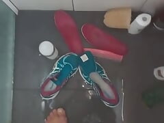 Sneakers fuck asics in bathroom