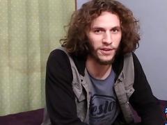 Straight man jerking off before busting the fattest nut ever