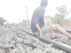 Masterbation on railway track