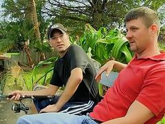 Fishing buddies head in for doggystyle anal sex