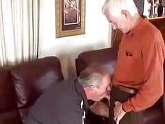 Two old grandpa playing with each other