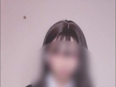 Uniform getting off smartphone call with high college lady gf