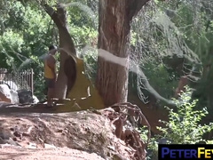 Jaycee And John Rene Steal Quick Suck During Hike