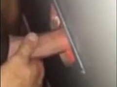 Me and a buddy feed a glory hole mouth a couple of loads 7