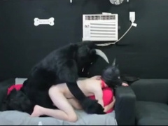 Minotaur and puppy mate