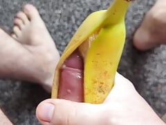 Masturbating with a banana