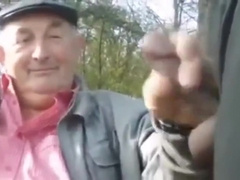 old man cock on park bench 4