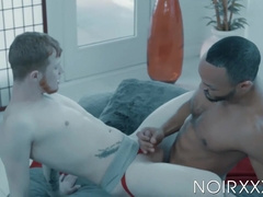 NOIRXXX - Bouncy booty jock Zach Covington nailed by muscled BIG BLACK COCK boy