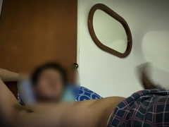 Frolicking with my unshaved man meat at midnight until a IMMENSE FLOW gushes (POINT OF VIEW)