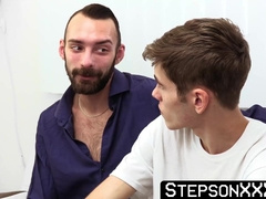 StepsonXXX.com - My stepbro Andre Powers and my stepdad tutored me on how to have sex