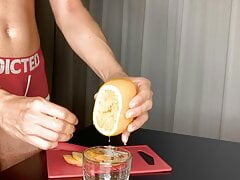 Fruit fuck homemade fleshlight with an orange