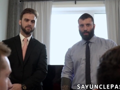 Hunk dads Markus Kage and Gabriel Clark trade with their stepsons