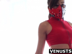 Ninja transgender princess's bone pierces gayboy butt