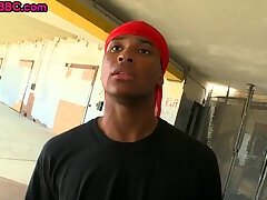 White top fucks Black bottom outside and cums on his ass