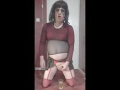 Urinating, soloboy, amateur-bisexual-crossdresser