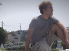 Sensational cumshot in public featuring Kain Lanning