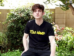 Floppy-haired twink Bryce Kelly gets interviewed