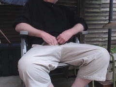 wanking and cumming naked in my garden