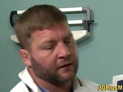 Bear doctor sucks and fucks ebony patient