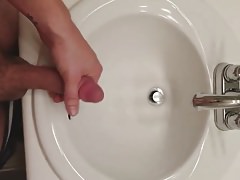 Cumming in Sink
