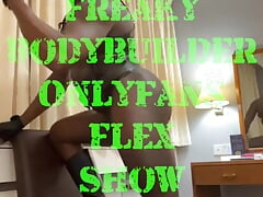 Black Bodybuilder Freaky Oiled Flex Show
