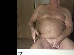 granddad cum on webcam