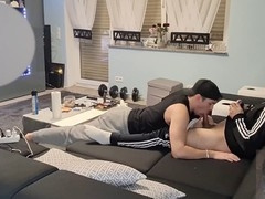 Steamy gay video with creamy finish featuring a hunky amateur