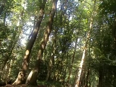 Risky public woodland wank and cum