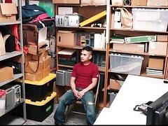 Latin guy gets searched and rammed by a mail cop