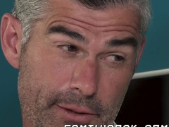 Horny stepdad deepthroats younger lad before barebacking him