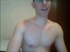 Hot Hungarian Nerd Plays with Pecs and Nipples and Cums on Cam