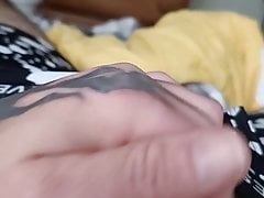 Edging my dripping fat cock