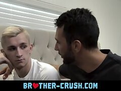 Getting a great blowjob from my hot blonde stepbrother
