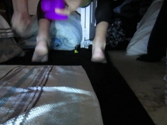 DEEP INWARDS ME WITH MY GOOD-SIZED PURPLE FAKE PENIS