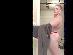 spoken jock boy in killer crimson thong