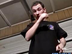 Paradox likes stripping and stroking his cock in the shower