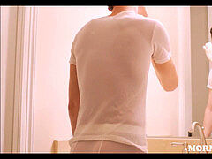 Mormon twink masturbates To His roomie While He Showers