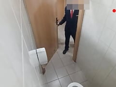 Elegantly Security Big Dick Piss And Cum in Toilet