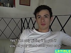 Straight latin teen takes money for sex from his friend