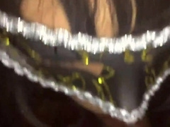 Crossdresser slut sucking black cock POV 2