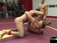 Tag team feeds their opponent cock