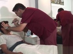 Chubby doctor Step daddy sits on raw twink cock and rides it hard