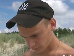 Gay couple indulge in outdoors foot fetish fun and cock sucking