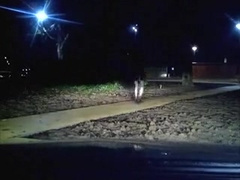 Crossdresser Upskirted heels trainning in town