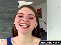 Skinny brunette Teen (Alice March) loves huge cocks